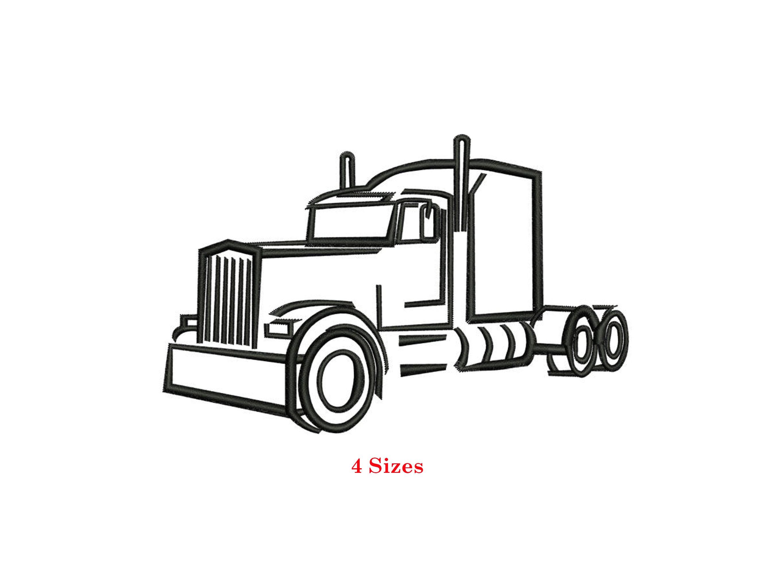 Semi Tractor Machine Embroidery Design / Trailor / Truck / - Etsy Israel