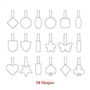 ITH Shapes bundle Key fob Machine Embroidery Design | Different 18 shapes Key fob Embroidery Pattern | In the Hoop Embroidery Shapes Design