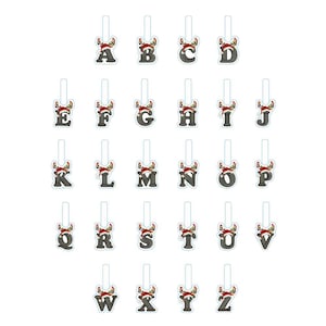 Alphabet A - Z Christmas Text Machine Embroidery Design | Initial Letter Christmas Design | A to Z Christmas, Christmas alphabet Bundle