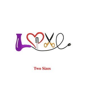 Love Grooming Machine Embroidery design / Love Saloon / Boutique / Hair Stylist / Hair Dressers Embroidery pattern