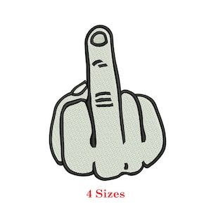 Middle Finger Machine Embroidery design / Finger Sign / Human Finger / Two sizes