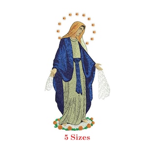 Diseño de bordado a máquina de la Virgen Madre María / Nuestra Señora de Guadalupe / Religioso / Navidad / Rebozo de la Virgen de Guadalupe / Virgen de México