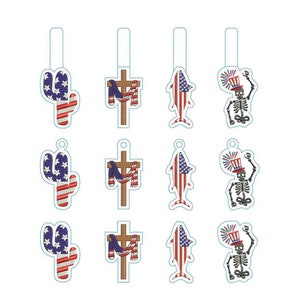 ITH USA 4th of July key fob Embroidery Design / Patriotic Felties / America Independence Day Feltie / 4th of July Keychains / Fourth Of July