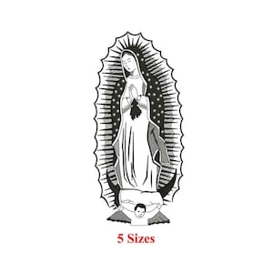 Motif de broderie Machine Virgen del Guadalupe / Vierge Marie / Dieu religieux / Notre-Dame de Guadalupe / Vierge du Mexique / 5 tailles