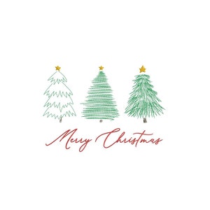 Merry Christmas Tree Machine Embroidery Design / Christmas Tree / Merry Christmas