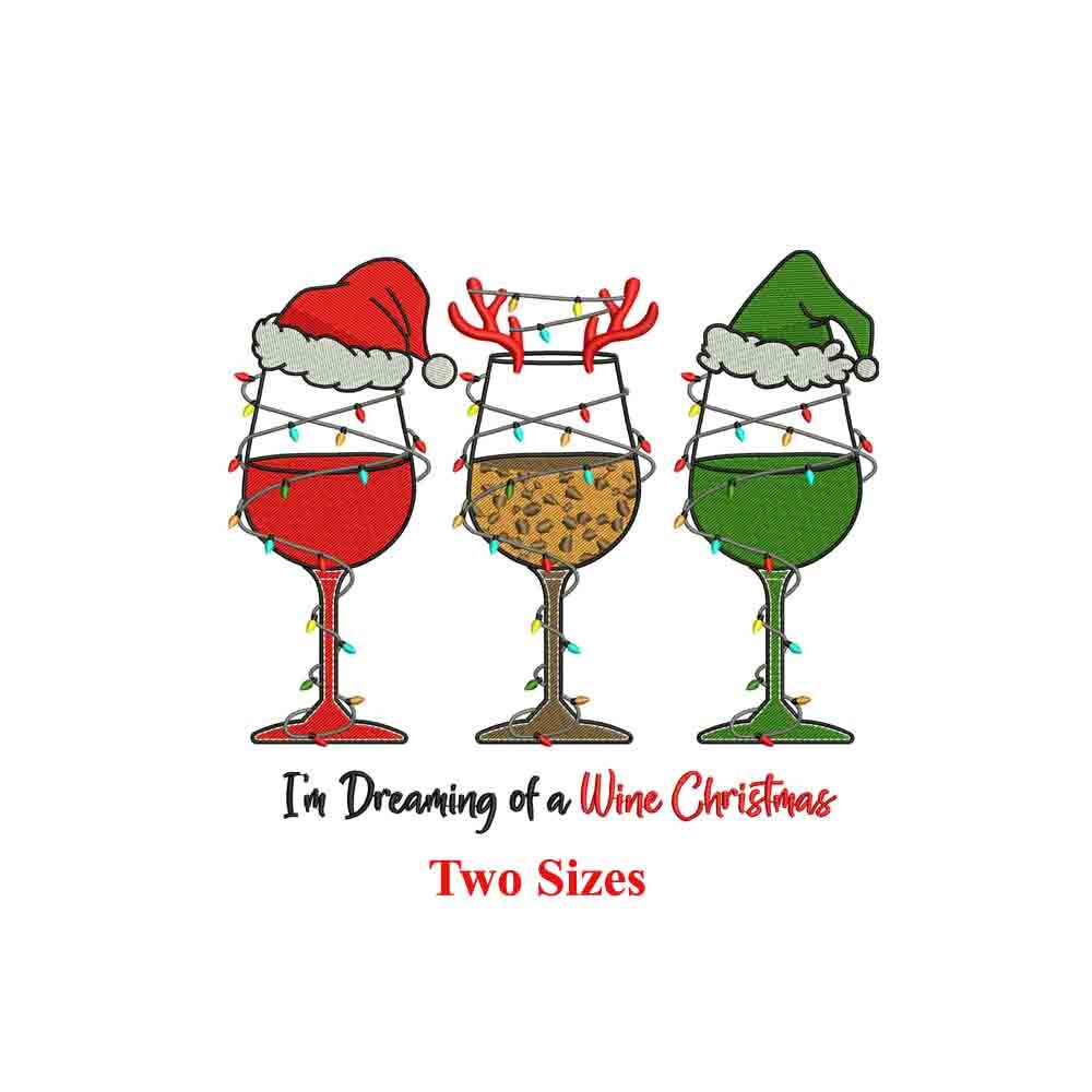 Wine Christmas Machine Embroidery Design / Cheer Christmas / Christmas
