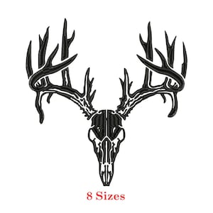 Deer Skull Embroidery Design, Wildlife Horn Pattern (Digital Download)