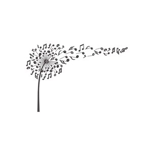 Dandelion Music Notes Machine Embroidery Design / Music Lover / Flying Dandelion flower Music Notes / Gift for Music | Musician Gift