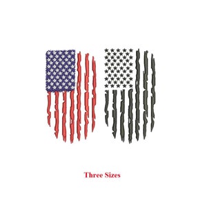 USA Distressed Flag Machine Embroidery Design / America Flag  / Flag / July 4th