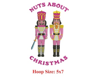 Nuts about Christmas Machine Embroidery design | Nut Cracker Christmas Design | Happy Holiday Design | Merry Christmas