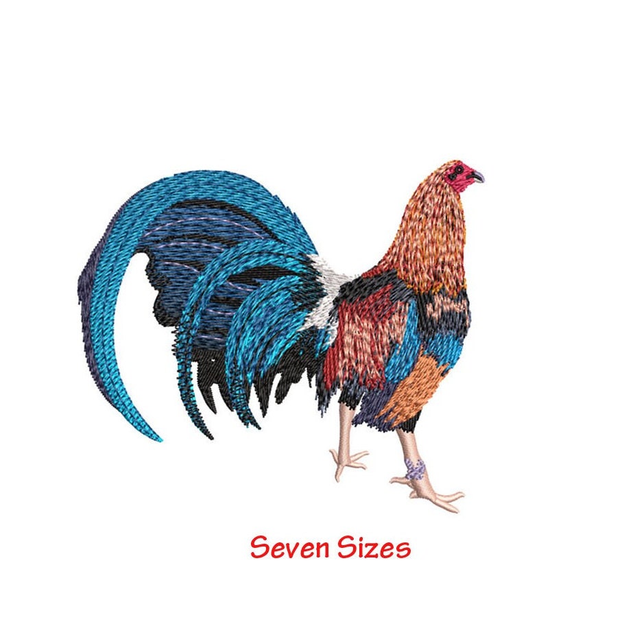 Mexican Rooster Machine Embroidery design | Colorful Red Rooster | Large Big Rooster | Rooster Farm House | Chicken | Gallo | Three sizes