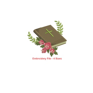 Bible Christian Book Machine Embroidery Design / Bible Religous / Floral Flowers / Holy Bible