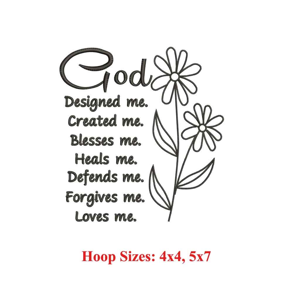 Christian Quote Machine Embroidery Design (Digital Download), image size:1000x1000