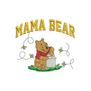 Mama Bear Machine embroidery design | Honey bear | Bear