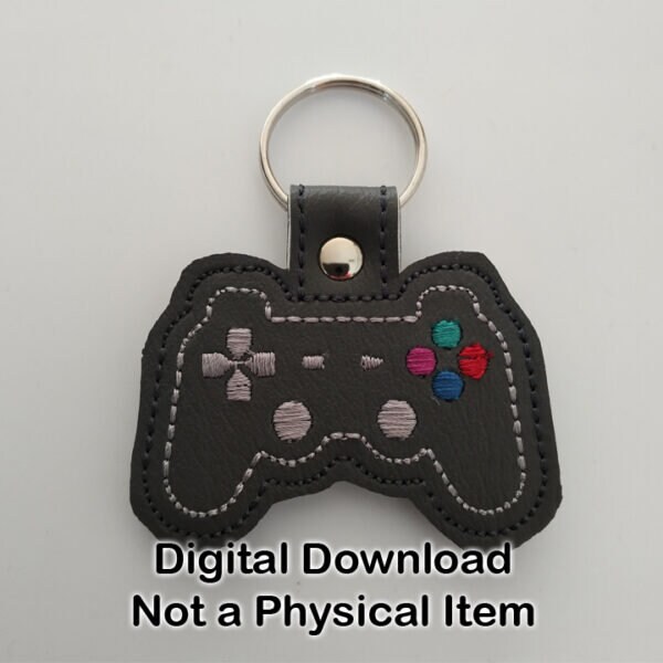 ITH Joystick Key fob Embroidery Design | Kids Gift Feltie | Game Controller Snap tab | Gampad Design Gift | Mom Gift keychain Design