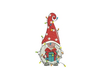 Gnome Christmas Light Machine Embroidery Design / Christmas Gnome / Merry Christmas /Gnome Christmas