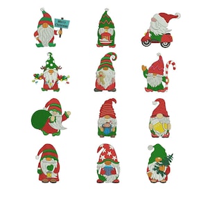 Bundle Gnome Christmas Machine Embroidery Design, Merry Gnome Christmas, Cute Gnomes, Happy Christmas Gnome Shirt, Xmas Gnome Design, Gnomes