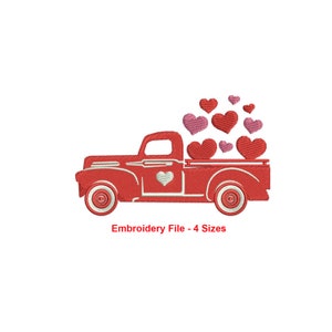 Valentine Love Truck Machine Embroidery Design / Truck /Love Truck / Happy Valentines Day