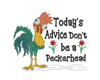 Don&#39;t Be a Pecker head Machine Embroidery Design | Funny Rooster Chicken Design | Crazy Chicken Shirt Embroidery File