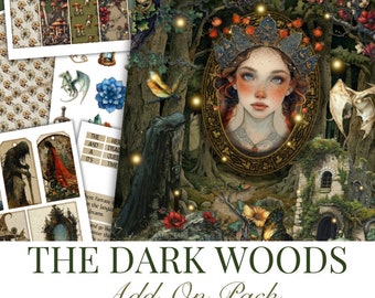 Junk Journal, The Dark Woods Add-On, Junk Journal Seiten, Verzierungen, Junk Journal Kit, Scrapbook Kit, Journaling, Ephemera, Printables