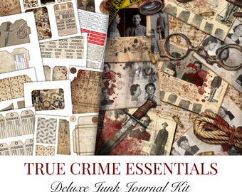 Journal indésirable, True Crime Essentials, Pages de journal indésirable, Détective, Kit de journal indésirable, Kit de scrapbooking, Fournitures de journalisation éphémères, Imprimable