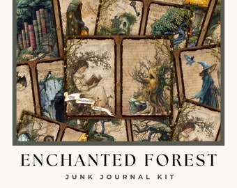 Junk Journal, Enchanted Forest, Junk Journal, Embellishments, Junk Journal Kit, Scrapbook Kit, Journaling Supplies, PRINTABLES,  Ephemera
