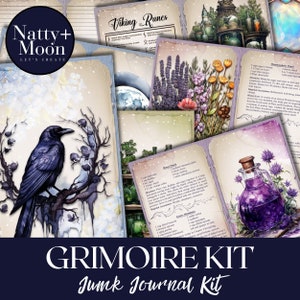 Junk Journal, Grimoire Kit, Witchy Junk Journal Pages, Witch Journal, Junk Journal Kit, Scrapbook Kit, Journaling Supplies, PRINTABLES