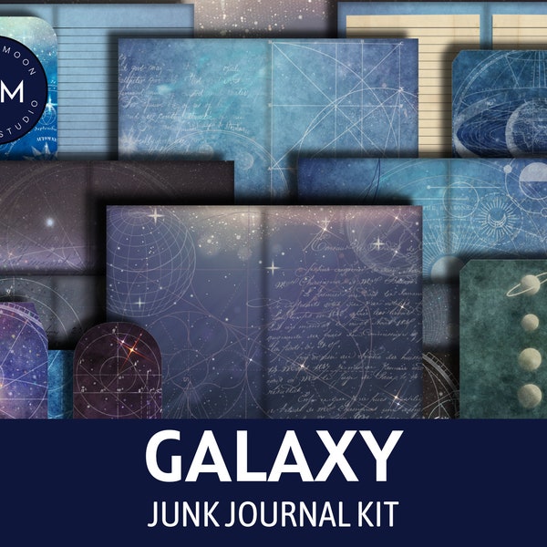 Junk Journal, galaxy, celestial Junk Journal Pages, GALAXY Journal, Junk Journal Kit, Scrapbook Kit, Journaling Supplies, witch PRINTABLES