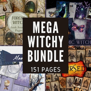 Junk Journal, Mega Witch Bundle, Witchy Junk Journal Pages, Witch Journal, Junk Journal Kit, Scrapbook Kit, Journaling Supplies, PRINTABLES