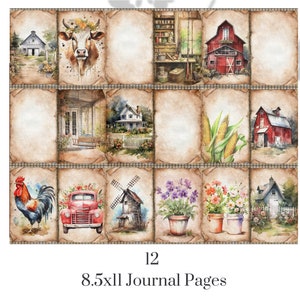Farmhouse Junk Journal Kit, Rustic Journal Pages, Printable Vintage ...