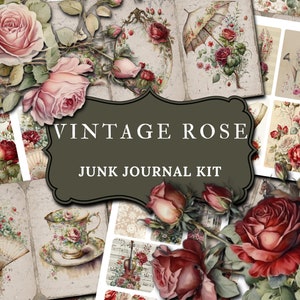 Vintage Rose Junk Journal Printables, Floral Ephemera for Junk Journals, Junk Journal Kit, Scrapbook Kit, Journaling Supplies, PRINTABLES