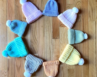 Baby Hats 0-3 months, sold separately (please specify color)