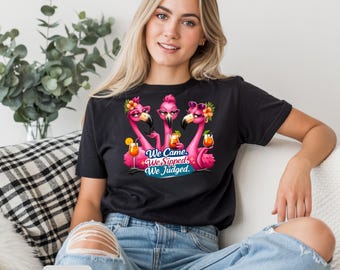 Flamingo Cocktail Graphic T-Shirt | Sassy Tropical Tee