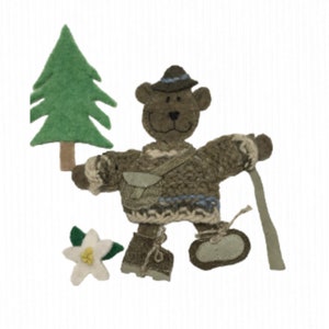 Set met appliqué beren: handgemaakte stoffen versieringen voor kinderen (set van drie)