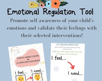 Emotion Regulation Tool---Calm Down Printable Strategy for Toddlers, Preschool, and Nonverbal-- Positive Reinforcement