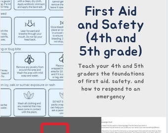 4th and 5th Grade First Aid and Safety--- 9-11 year old-- Homeschool