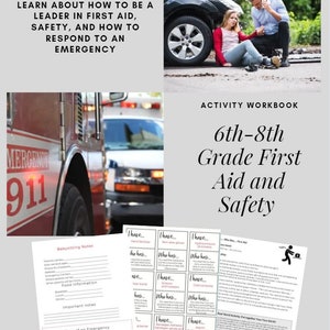6th through 8th Grade First Aid, Safety, and Responding to an Emergency, Homeschool Activity Workbook
