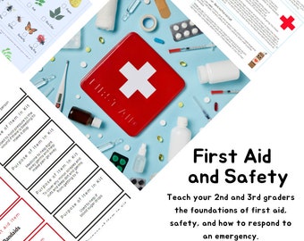 2nd and 3rd Grade First Aid and Safety Activity Workbook---Homeschool---7-9 year old