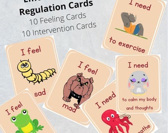 Emotional Regulation Self Identification Cards--Kids, Nonverbal, Pre-school to Grade School