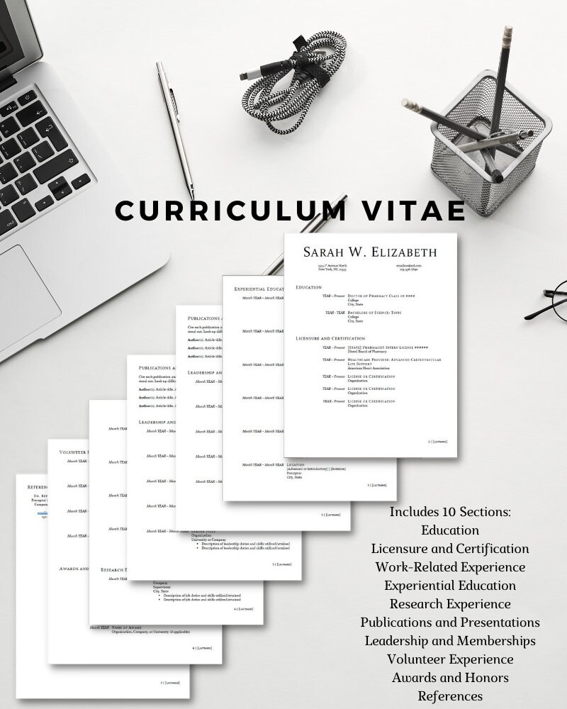 Residency CV and Letter of Intent Word Template for Pharmacy, Medicine