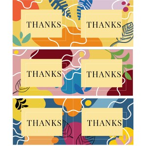 6 cartões de agradecimento dobráveis exclusivos, Boho Abstract, imprima o seu próprio