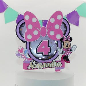 Minnie Mouse Cake Topper – Custom Birthday Decoration