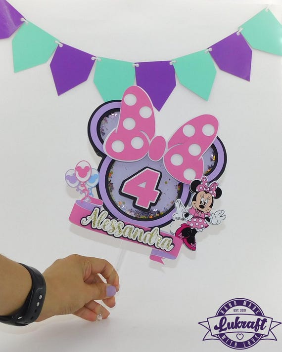 Minnie Mouse Cake Topper – Custom Birthday Decoration