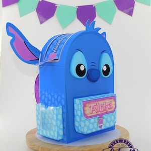 3D Customizable Stitch Favor Box | Assembled Lilo & Stitch Party Favor Box | Kids Birthday Treat Box | Ready to Use