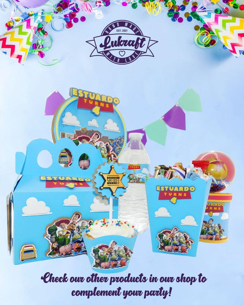3D Customizable Toy Story Birthday Banner Party, Personalize Your ...