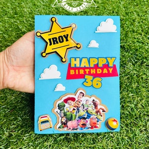 Carte d'anniversaire Toy Story - personnalisée et fabriquée à la main