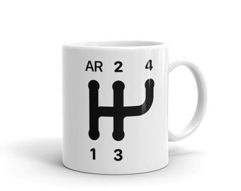 Citroen 2CV Shift Pattern White glossy mug