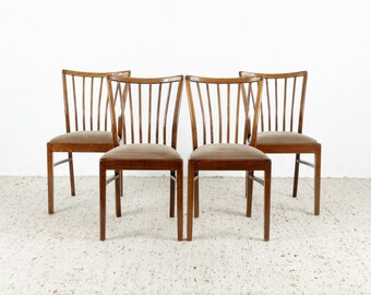 Set of 4 vintage chairs solid wood kitchen dining table chair 60s upholstery