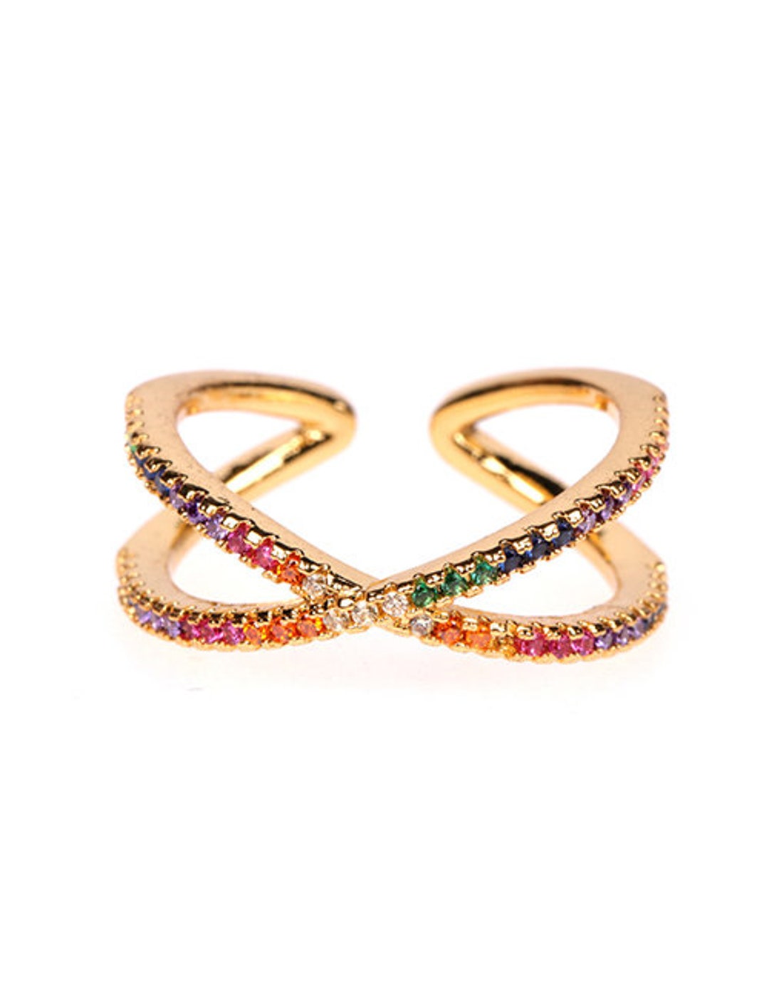 Infinity Ring Colorful Rainbow Infinity Ring, Eternity Ring, Infinity Band, Rainbow Jewelry ...