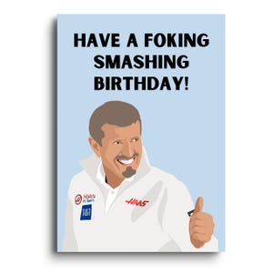 Carte inspirée de la Formule 1 | carte d'anniversaire | Carte drôle | Günther Steiner